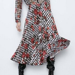 Zara Printed Midi Skrit